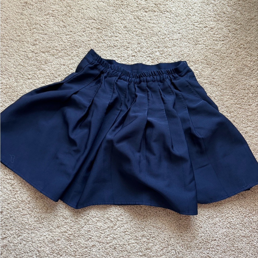 Navy pleated skirt